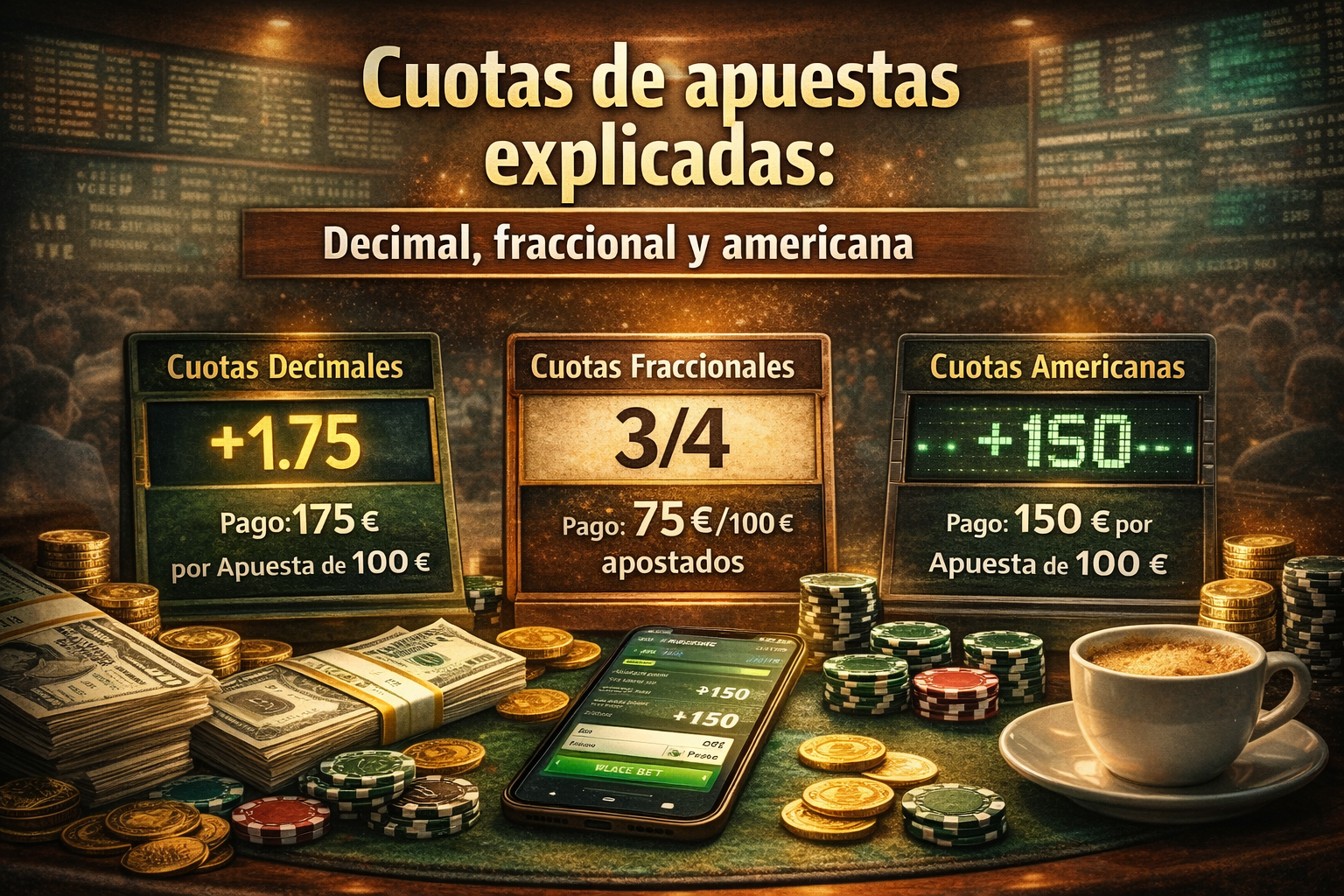 Cuotas de apuestas explicadas, decimal, fraccional y americana